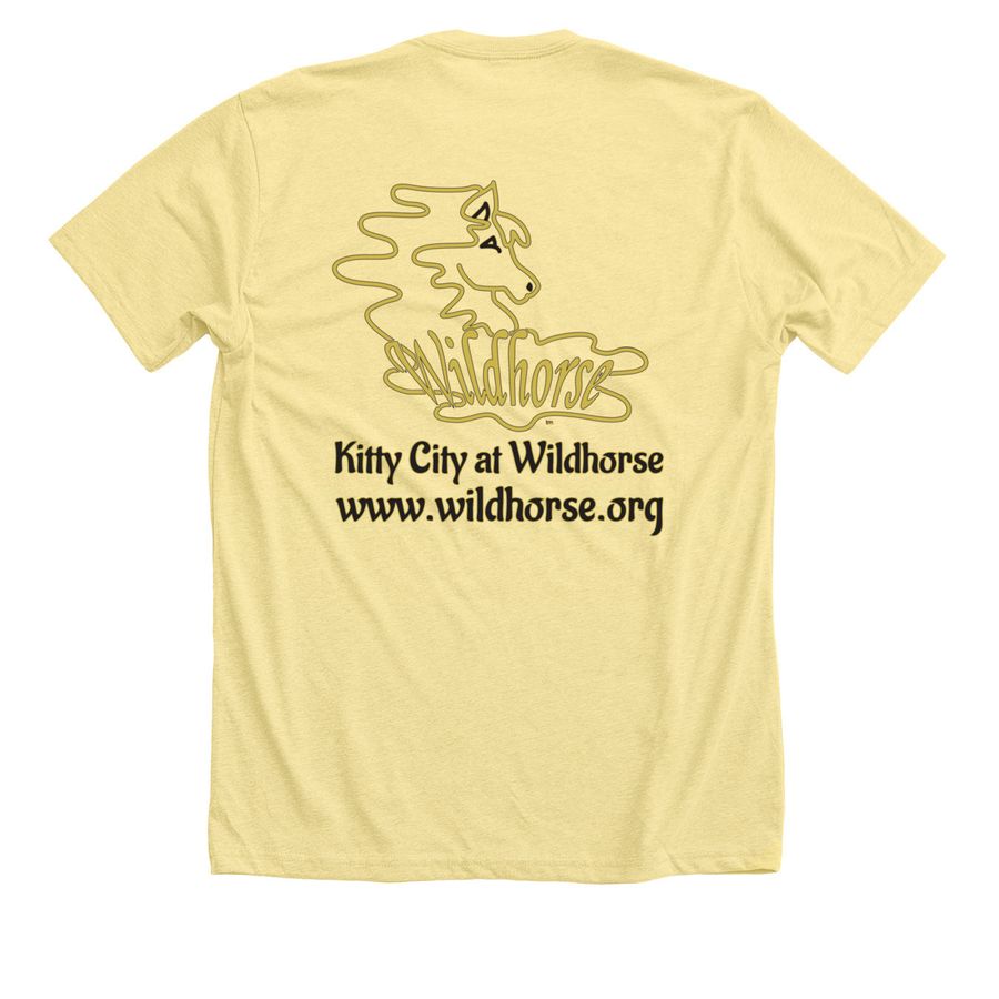Kitty City, a Heather Yellow Gold Premium Unisex Tee (back-view)