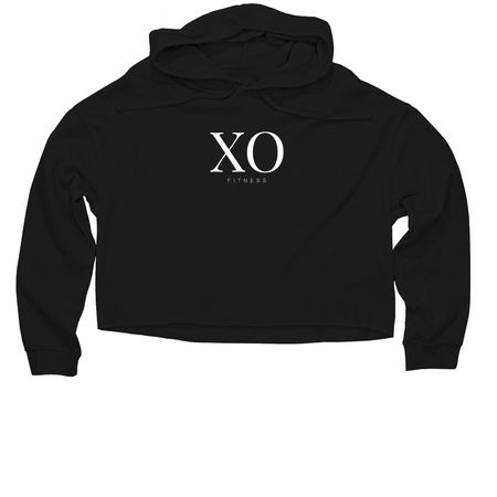 XO FITNESS, a Black Women?s Lightweight Cropped Hoodie