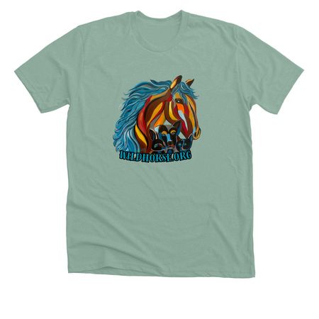 Wildhorse Art by Lynn, a Heather Dusty Blue Premium Unisex Tee