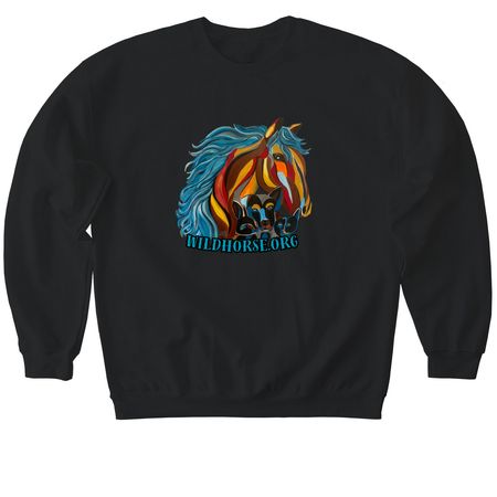 Wildhorse Art by Lynn, a Black Softstyle Crewneck Sweatshirt