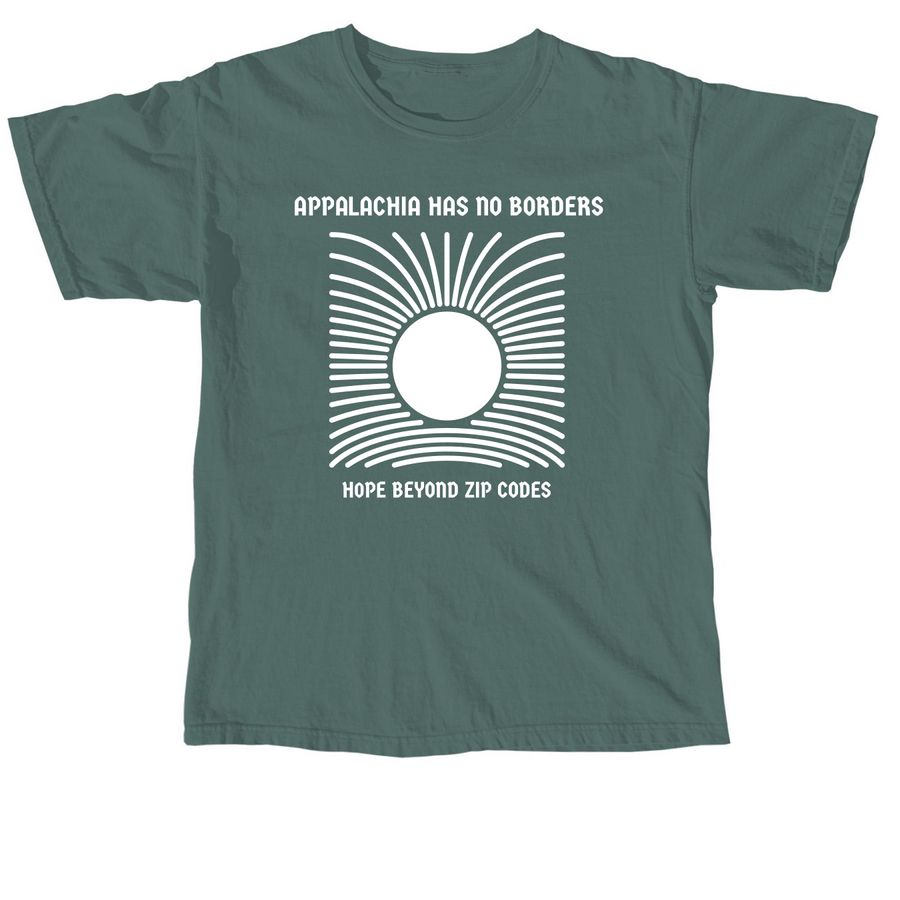 Appalachia Has No Borders, a Blue Spruce Comfort Colors Unisex Tee