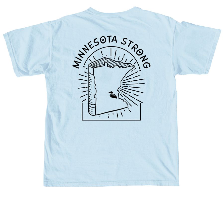 Inkwell Booksellers Company, a Chambray Comfort Colors Unisex Tee (back-view)