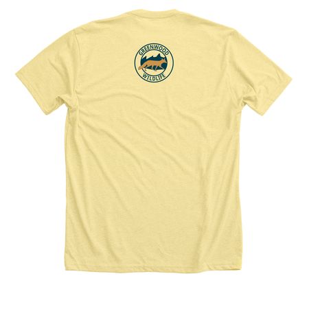 Raccoon Rompin', a Heather Yellow Gold Premium Unisex Tee (back-view)