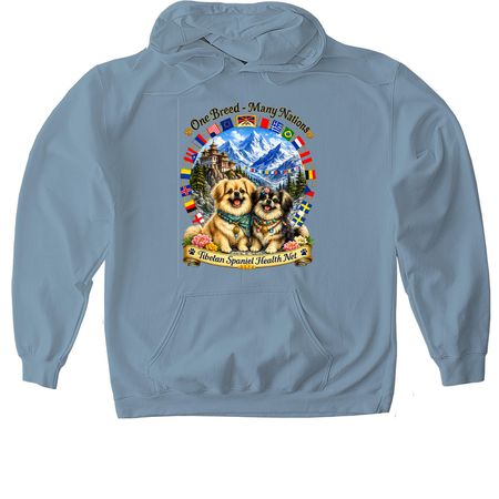 Tibbies Worldwide, a Stone Blue Gildan Softstyle Pullover Hoodie