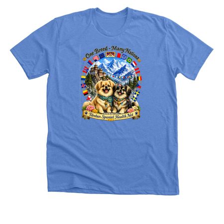 Tibbies Worldwide, a Heather Columbia Blue Premium Unisex Tee