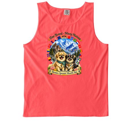 Tibbies Worldwide, a Neon Red Orange Comfort Colors Tank Top