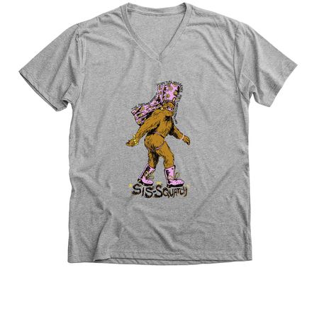 Sis-Squatch T-Shirts, a Athletic Heather Premium V-Neck Tee