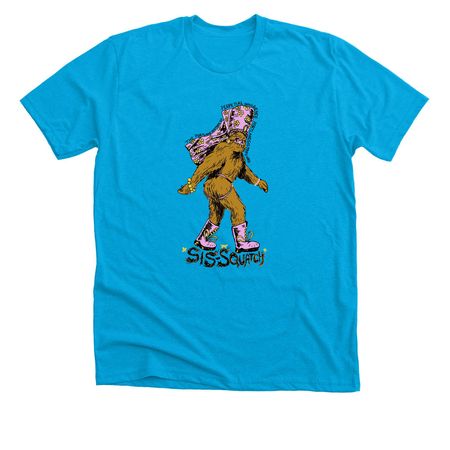 Sis-Squatch T-Shirts, a Neon Blue Premium Unisex Tee