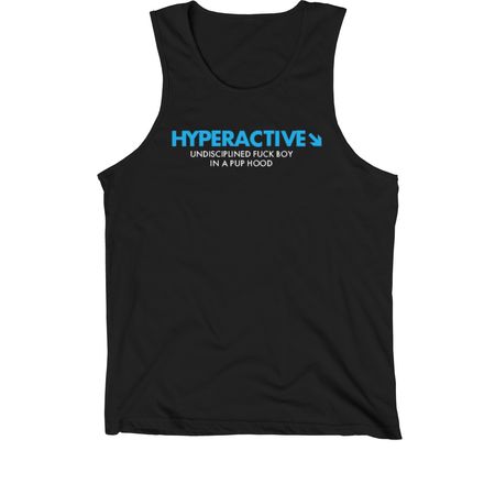Hyperactive Pups, a Black Premium Cotton Tank