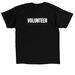 Volunteer with us!, a Black Classic Unisex Tee (back-view)