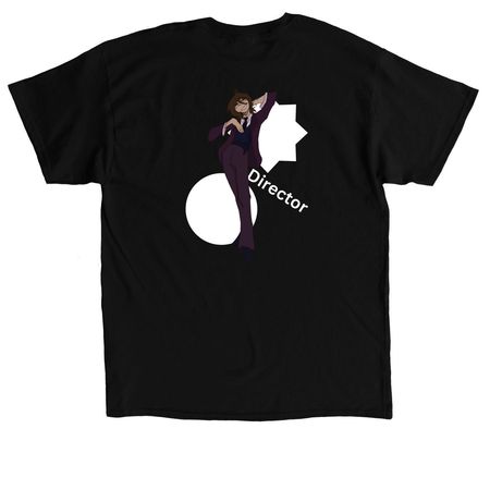 Director, a Black Classic Unisex Tee (back-view)