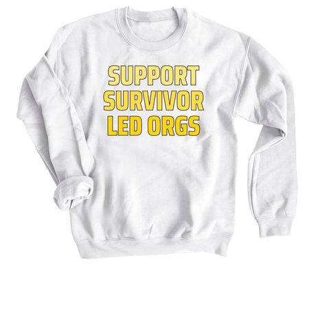 Favorite Survivor, a White Crewneck Sweatshirt