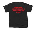 ROMAN GOURMET MERCH, a Black Youth Unisex Tee (back-view)