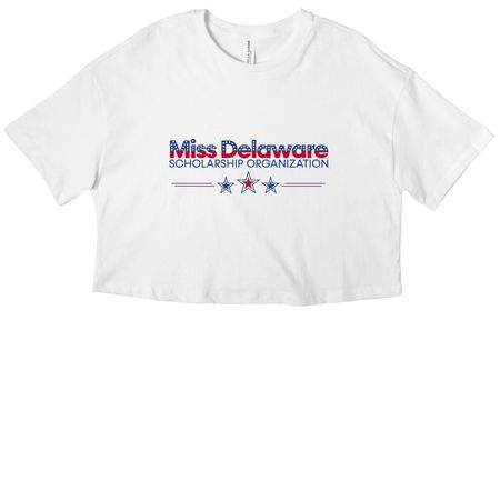 Miss Delaware 250, a White Women?s Cropped Cotton Tee
