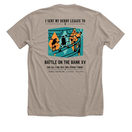 Sent My Derby League To...Retro, a Heather Stone Premium Unisex Tee (back-view)