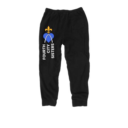 Bottoms, a Black Midweight Fleece Joggers (back-view)