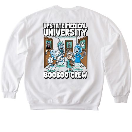 Upstate Medical University BooBoo Crew, a White Softstyle Crewneck Sweatshirt