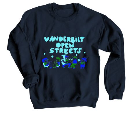 Vanderbilt Open Streets Sweatshirts, a Navy Crewneck Sweatshirt
