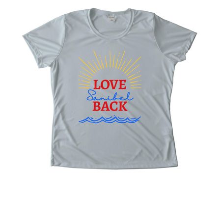 Love Sanibel Back 2026, a Silver Women's Performance Tee