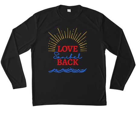 Love Sanibel Back 2026, a Black Unisex Performance Long Sleeve Tee