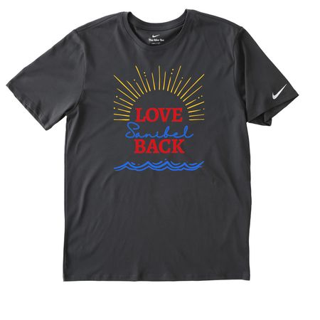 Love Sanibel Back 2026, a Anthracite Nike Dri-FIT Jersey Blend Performance Tee