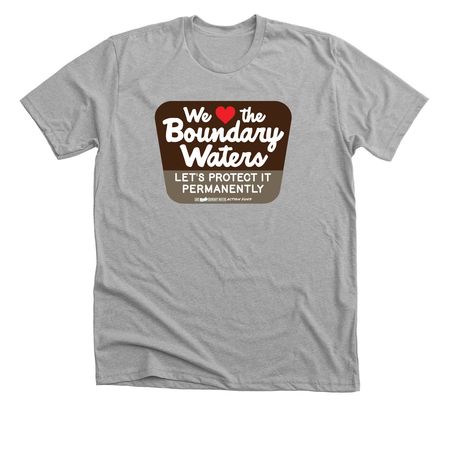 Wilderness Sign Shirt, a Athletic Heather Premium Unisex Tee
