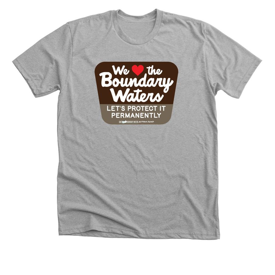 Wilderness Sign Shirt, a Athletic Heather Premium Unisex Tee