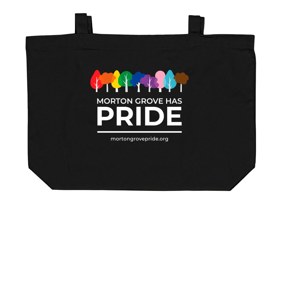 Morton Grove Has Pride Totes, a Black Large Organic Cotton Tote Bag