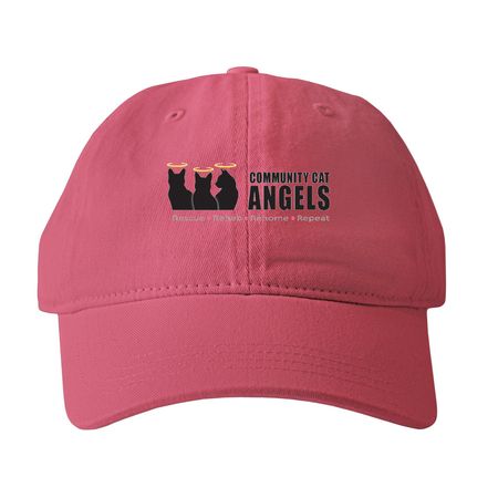 Caps for the Cats, a Red Printed Pigment Dye Baseball Cap