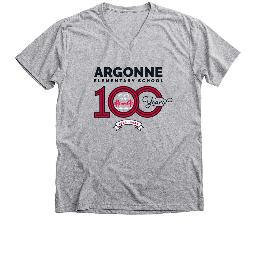100 Years of Argonne, a Athletic Heather Premium V-Neck Tee