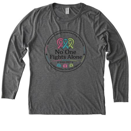 Supporting Adult Cancer Fighters, a Aluminum Grey Allmade Eco Triblend Women?s Long Sleeve Tee