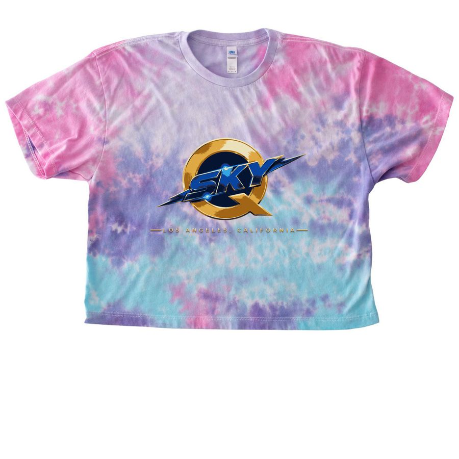 QSKY Radio, a Cotton Candy Women's Tie Dye Cropped Tee