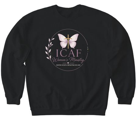 ICAF Women's Butterfly Collection, a Black Softstyle Crewneck Sweatshirt