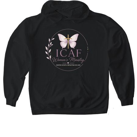 ICAF Women's Butterfly Collection, a Black Gildan Softstyle Pullover Hoodie