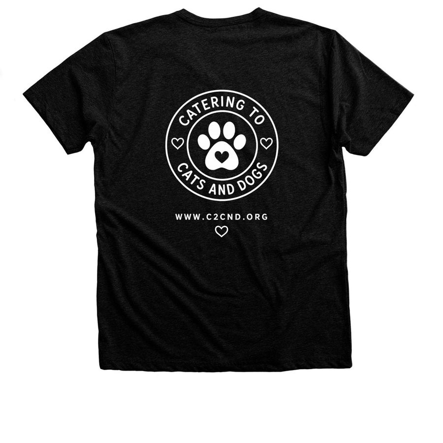 Helping Paws Through Every Purchase, a Black Heather Premium Unisex Tee (back-view)