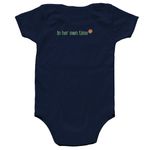 Team Davie Steps, a Navy Infant Onesie (back-view)