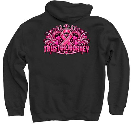 Breast Cancer Awareness, a Black Pullover Hoodie (back-view)