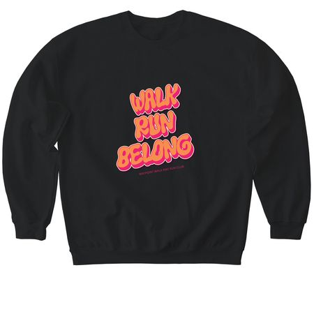 Walk, Run, Belong, a Black Softstyle Crewneck Sweatshirt