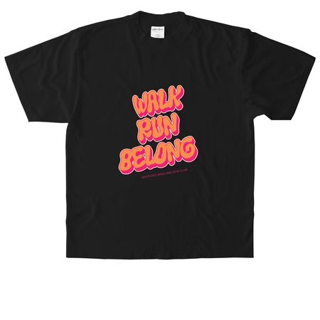 Walk, Run, Belong, a Black Heavyweight Garment Dye Tee