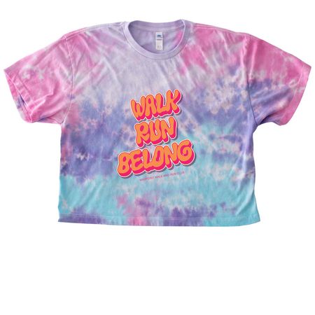 Walk, Run, Belong, a Cotton Candy Women's Tie Dye Cropped Tee