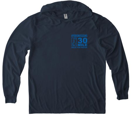 30 Mile Walk for Water, a Rebel Blue Allmade Eco Triblend Hoodie Tee