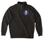 Arctic Rush Sled Dogs, a Black Midweight Quarter Zip Pullover (back-view)
