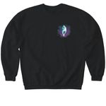 Arctic Rush Sled Dogs, a Black Softstyle Crewneck Sweatshirt (back-view)