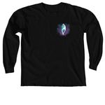 Arctic Rush Sled Dogs, a Black Comfort Colors Long Sleeve Tee (back-view)