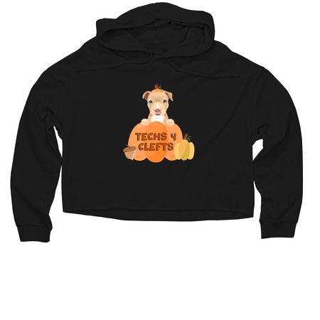 Pumpkin Pup, a Black Women?s Lightweight Cropped Hoodie