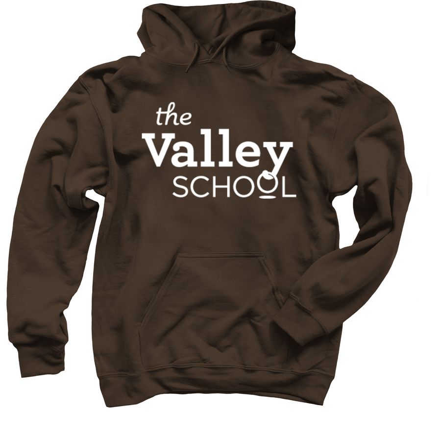 White Logo, a Dark Chocolate Pullover Hoodie