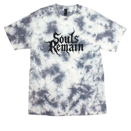 Souls Remain Black Logo, a Grey Crystal Tie Dye Tee