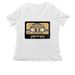 MIXTAPE, a White Women's Relaxed V-Neck Tee