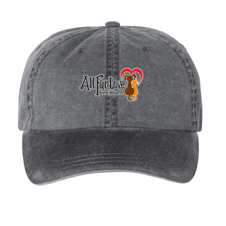 All Fur Love, a Black Printed Pigment Dye Baseball Cap