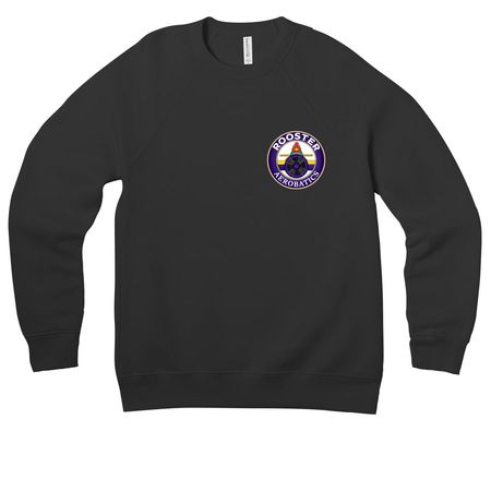 Rooster Sukhoi, a Black Premium Raglan Crewneck Sweatshirt